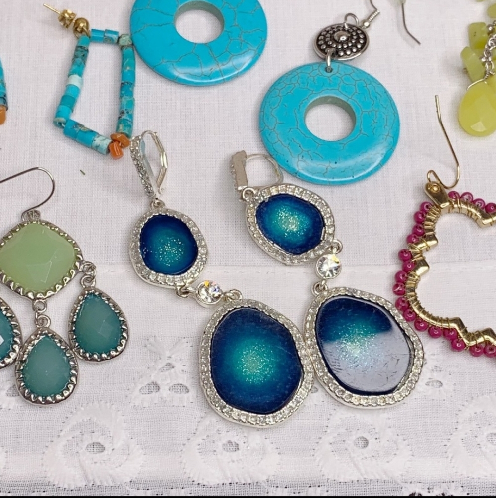 Bohemian Earrings Large Lot For Wear Or Resell Costume Jewelry Multicolour - Picture 3 of 6